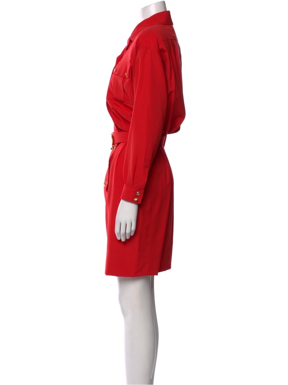 Authentic CHANEL Spring 1989 Karl Lagerfeld red belt dress vintage size 36 - Picture 3 of 13